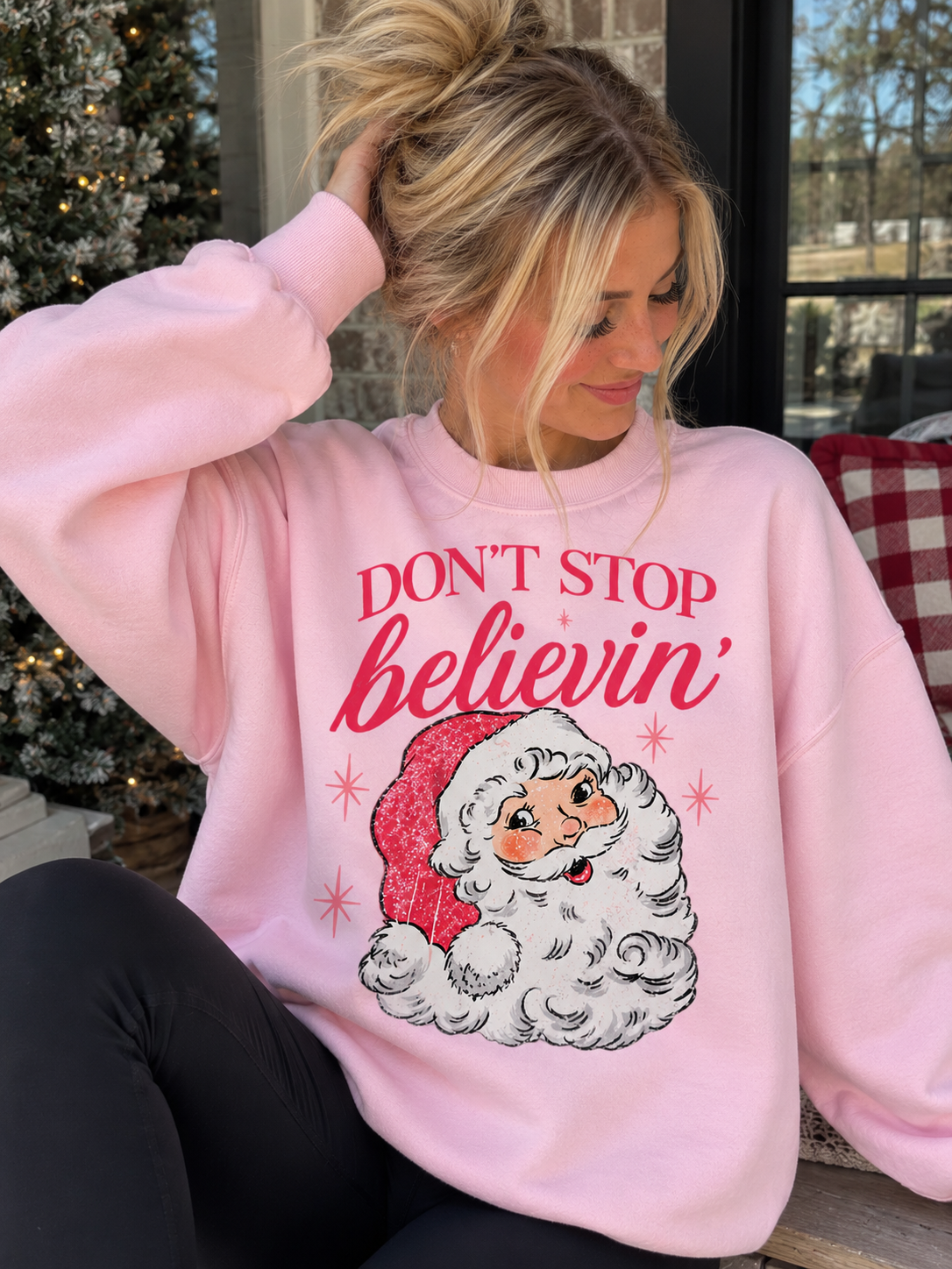 Don't Stop Believin' Christmas Crewneck Sweatshirt
