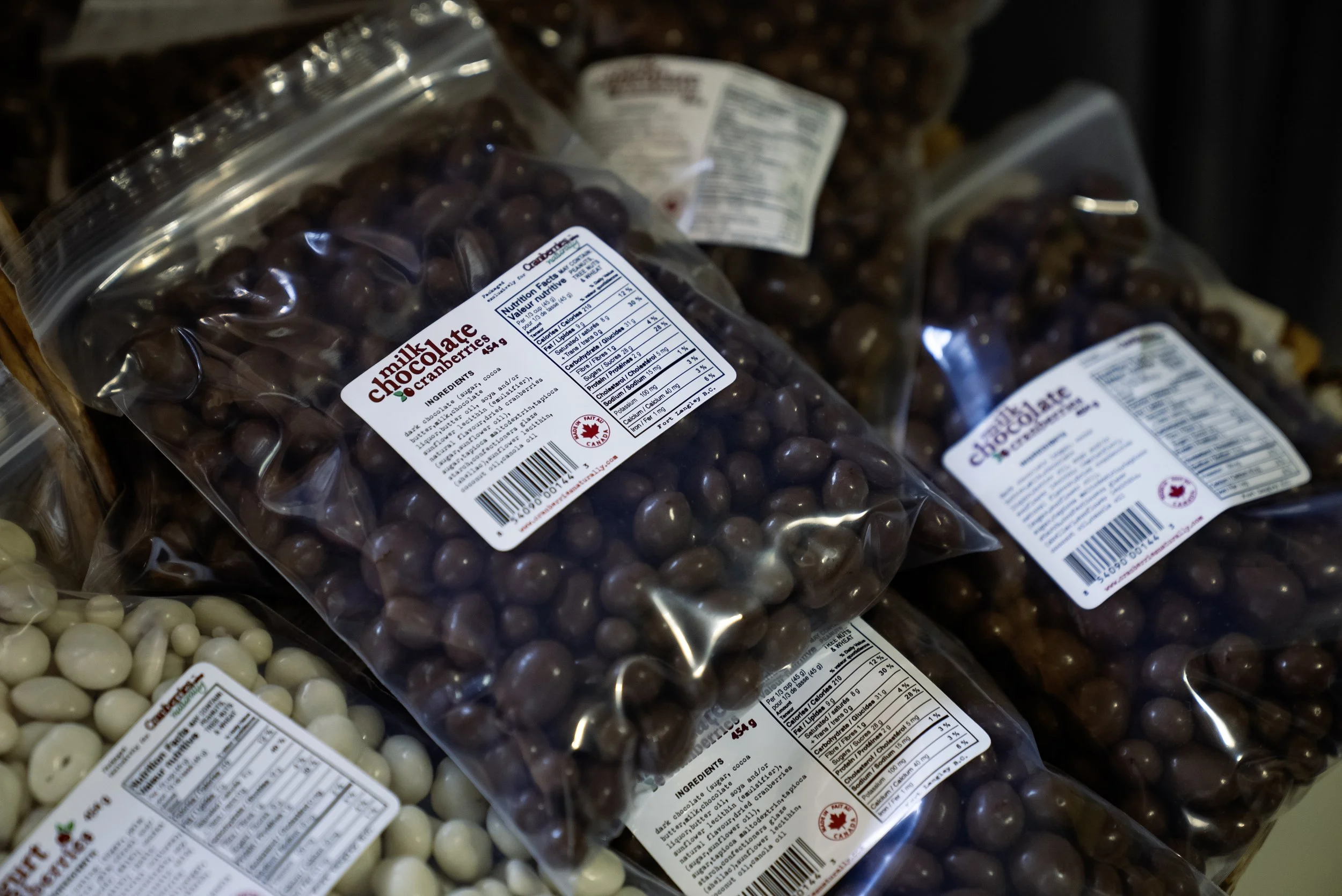 Milk & Dark Chocolate Cranberries - $20