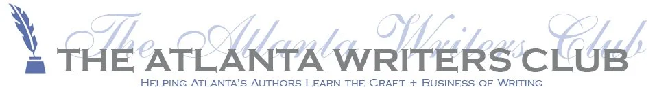 The Atlanta Writers Club logo with a quill pen icon and the tagline “Helping Atlanta’s authors learn the craft and business of writing.”