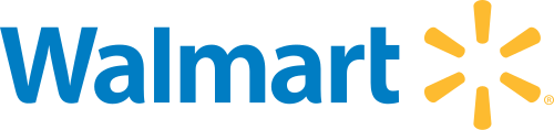 Walmart logo with blue wordmark and yellow spark symbol