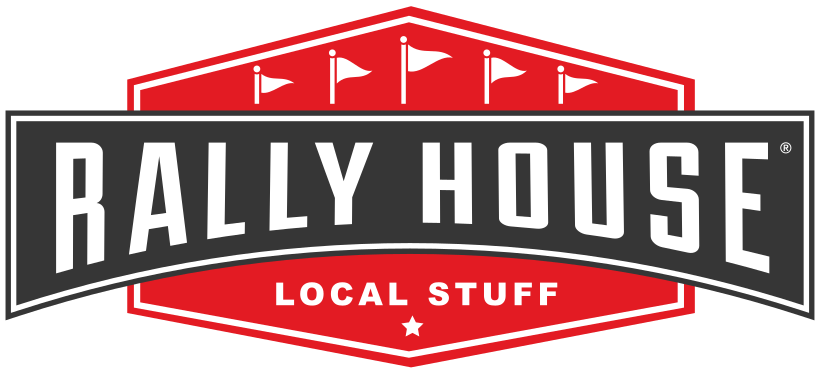 Bally House Local Stuff logo with red-and-black vintage sign and five white flags