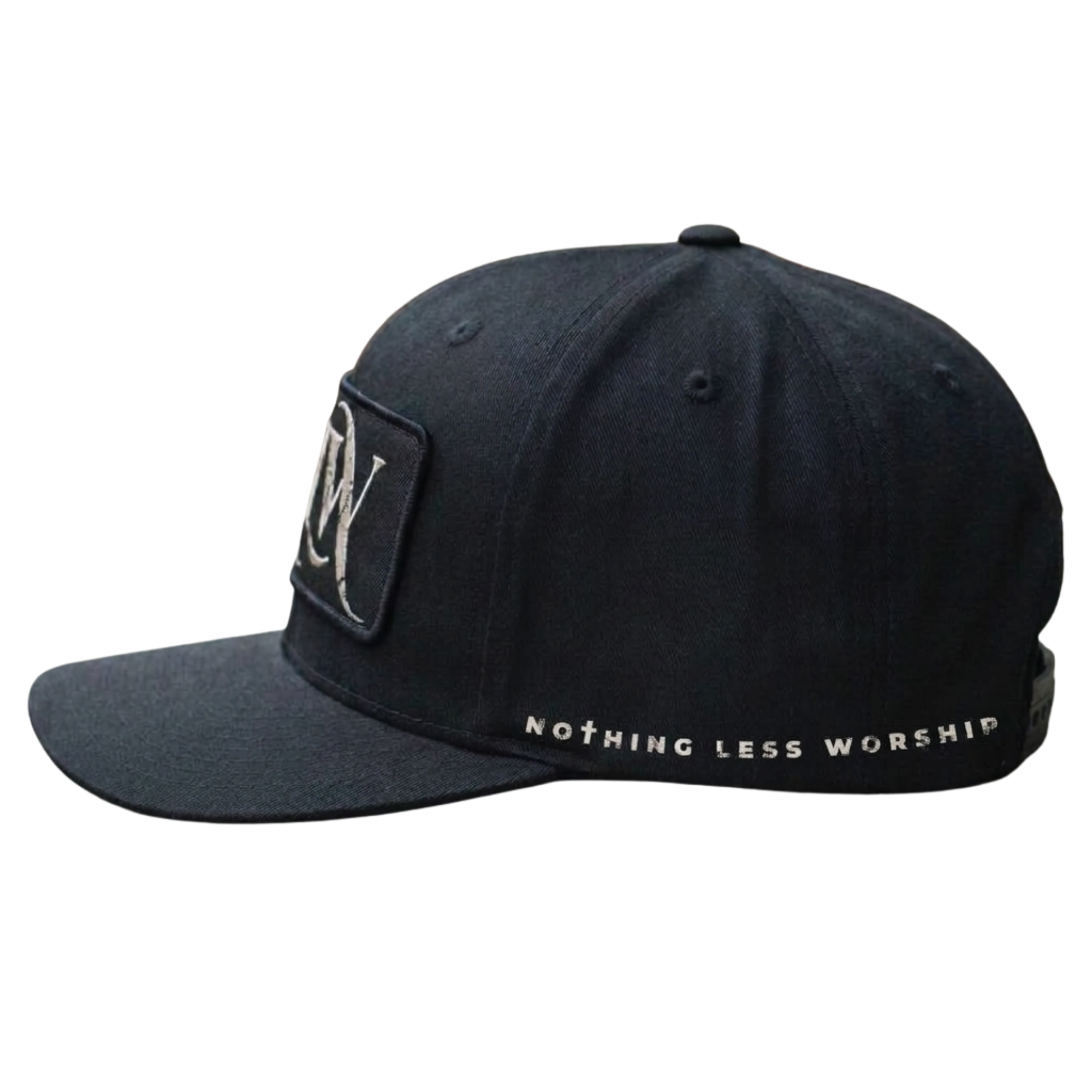 Nothing Less Worship Snapback Hat Patch Side.png