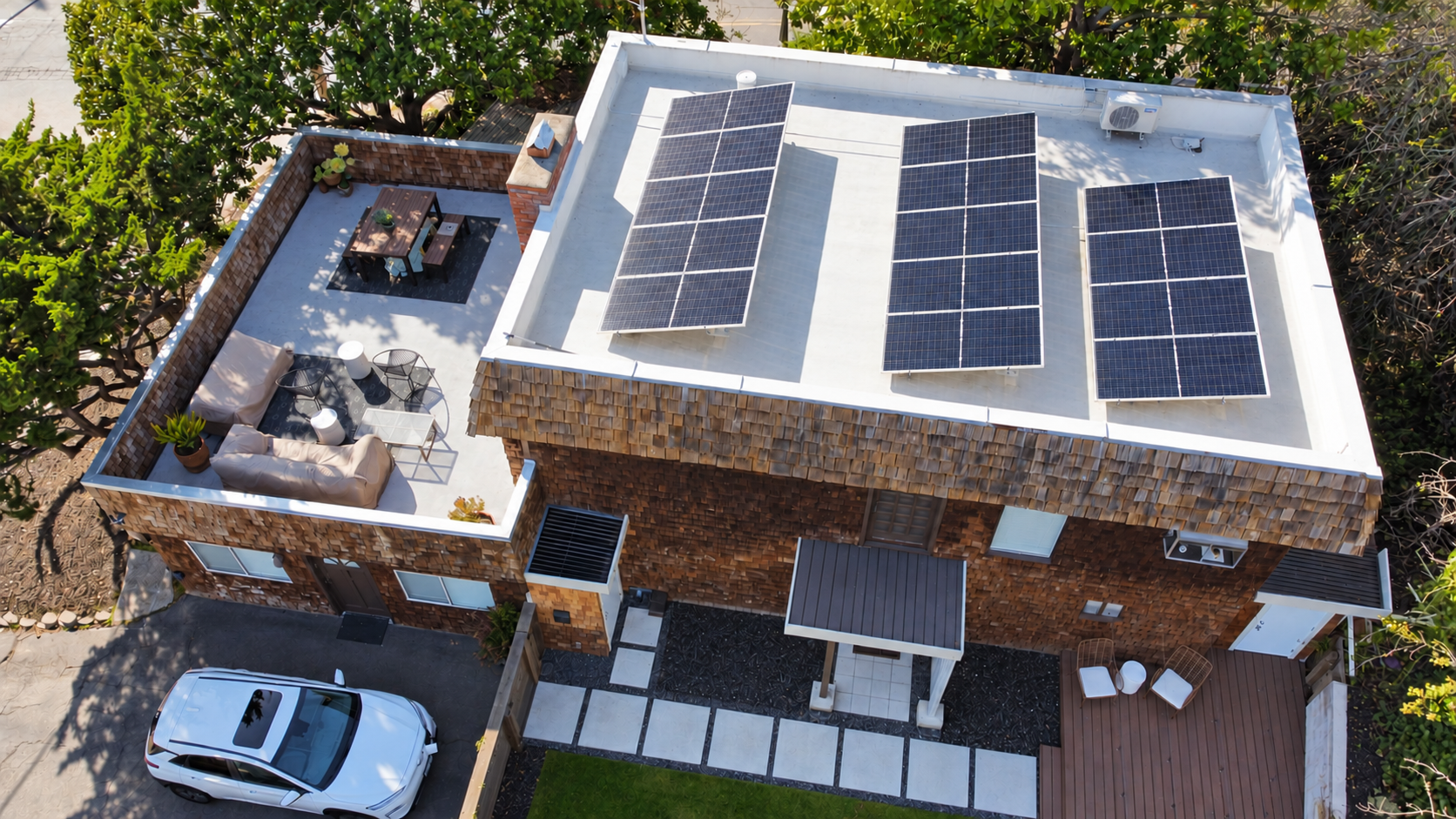 Flat roof solar installation Aptos