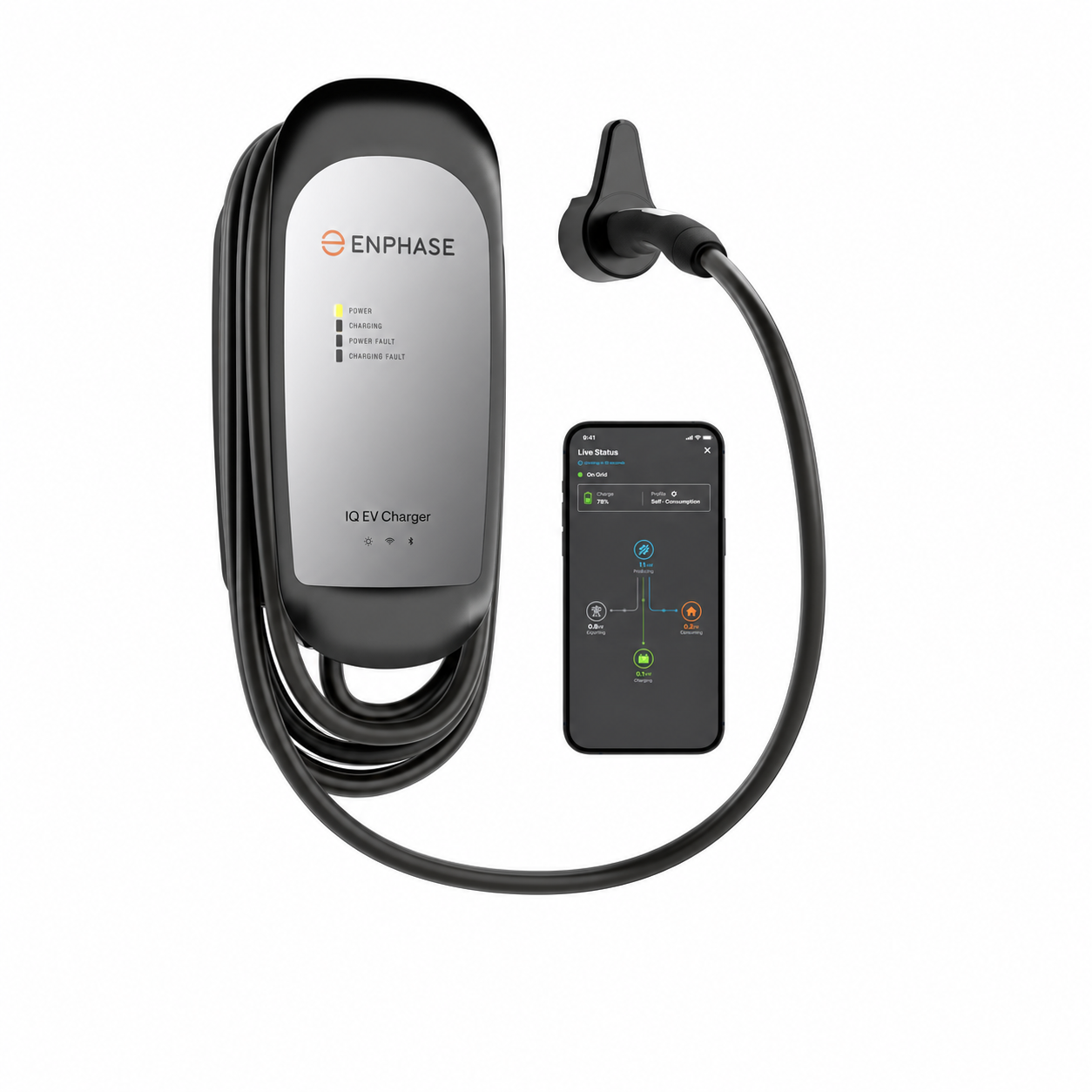 Enphase IQ EV Charger product image on a white background.