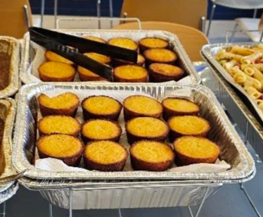 a picture of cornbread in a tray