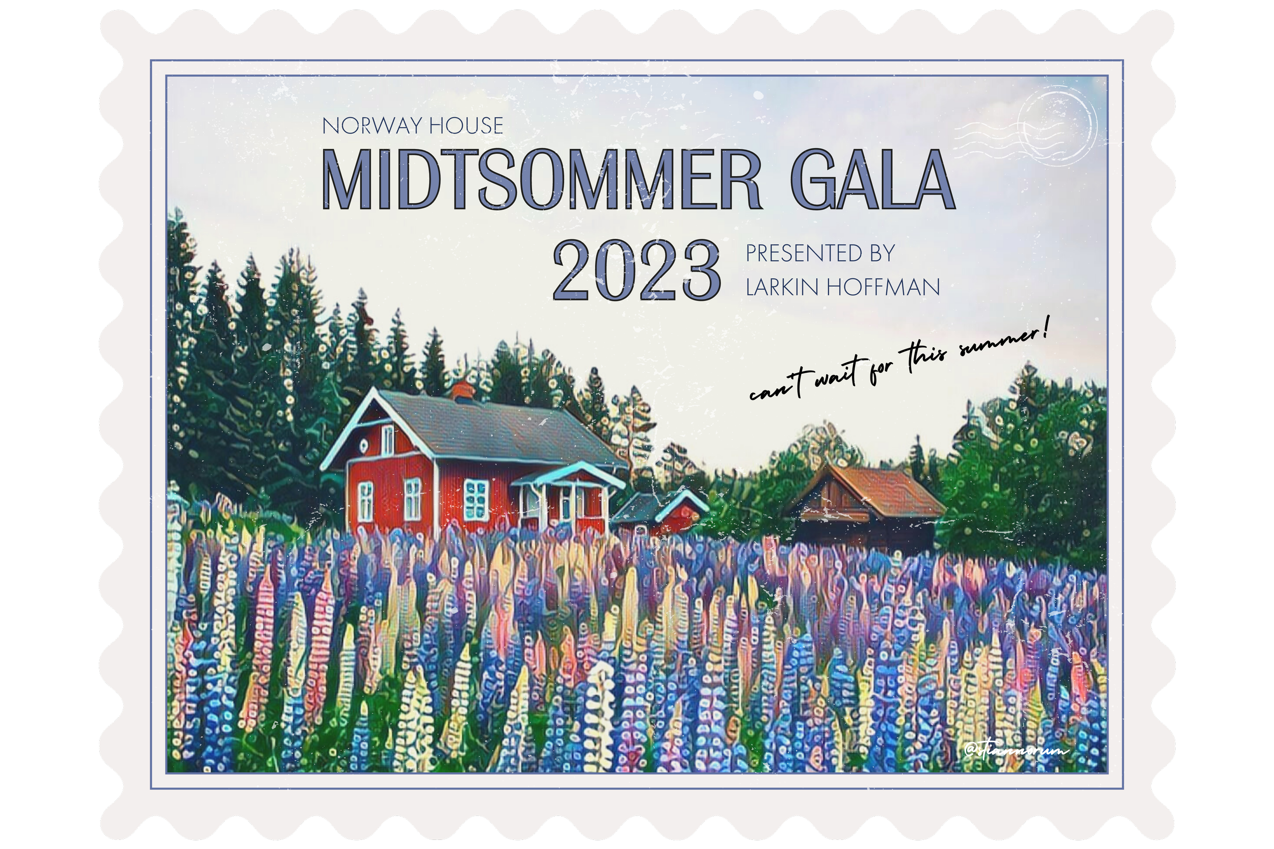 The theme for the gala was "nostalgia," so the campaign was inspired by vintage postcards.