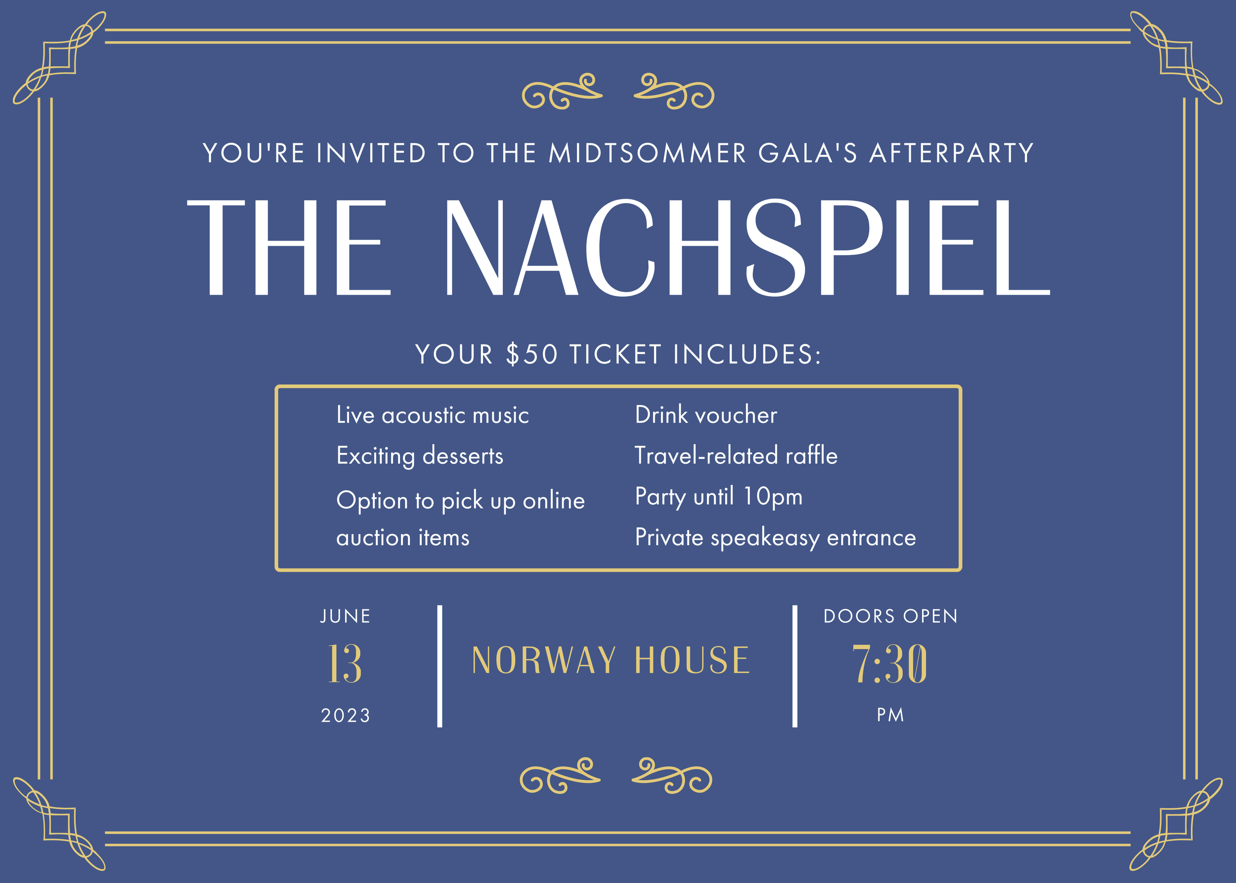 Afterparty invitation for the gala