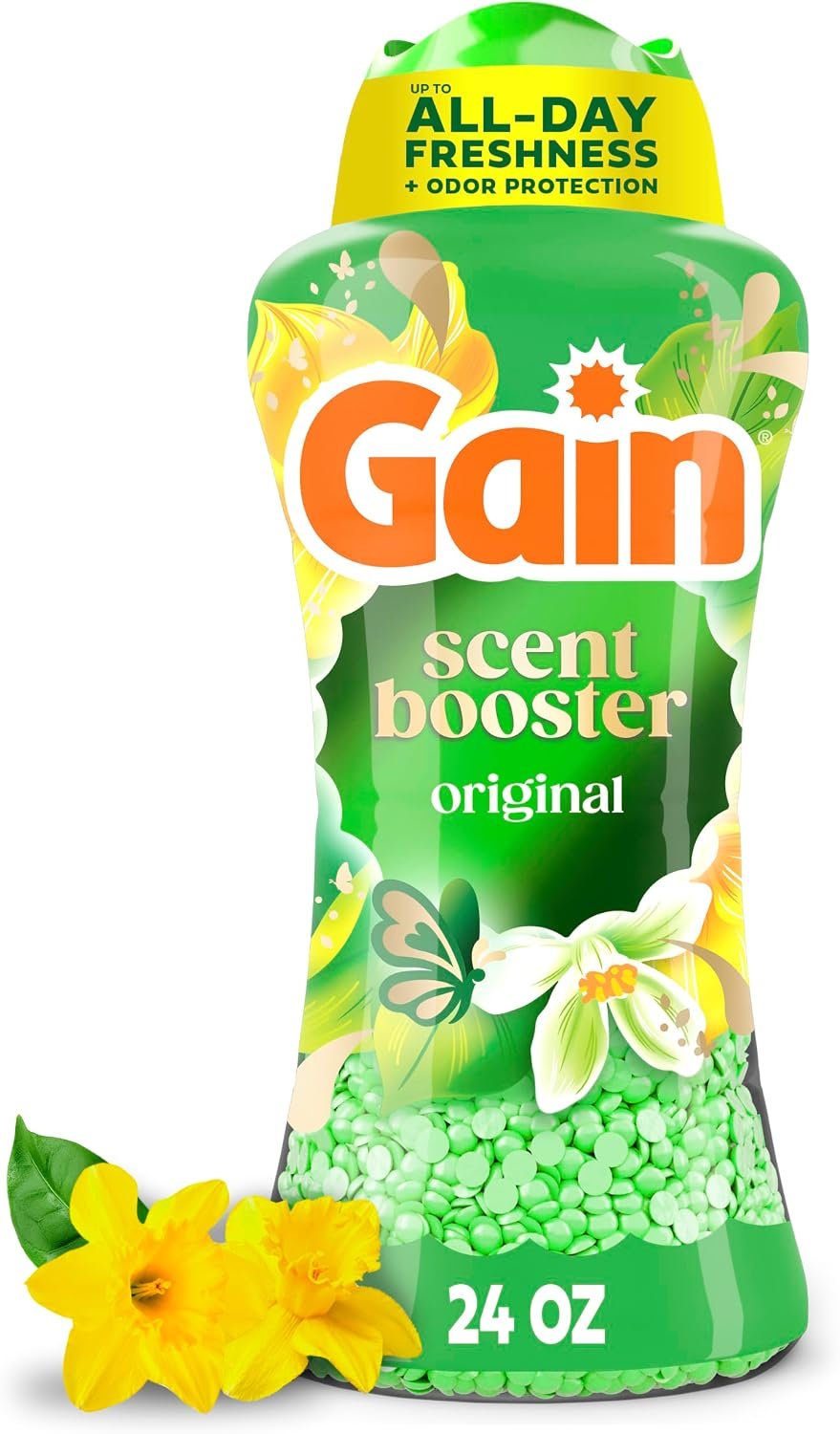 Gain In-Wash Laundry Scent Booster Beads Long-Lasting Fresh Scent Beads All Day Freshness and Odor Protection, Original Scent, 24 oz