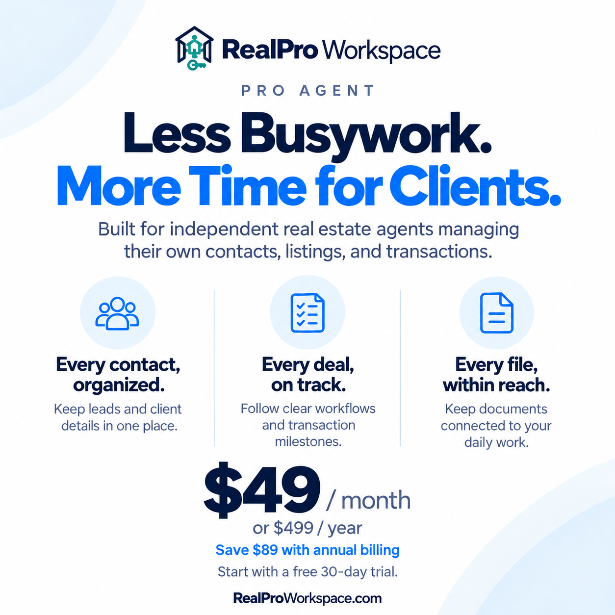 Realpro Workspace CRM service by the Month
