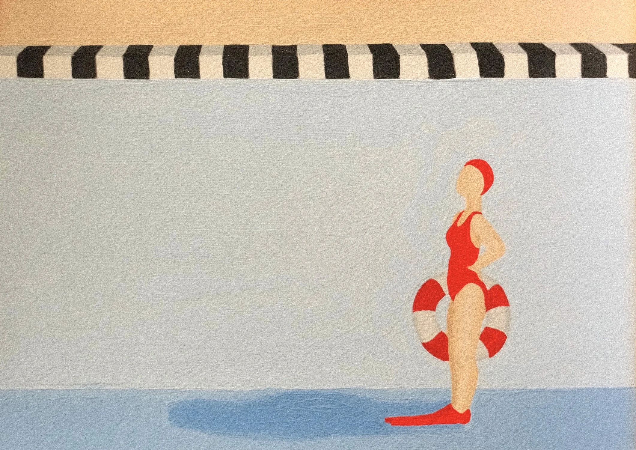 'Solitude Swim VI.'  2026 
acrylic on paper 
34.8 x 41cm 
52 x 58cm Framed 
$1500