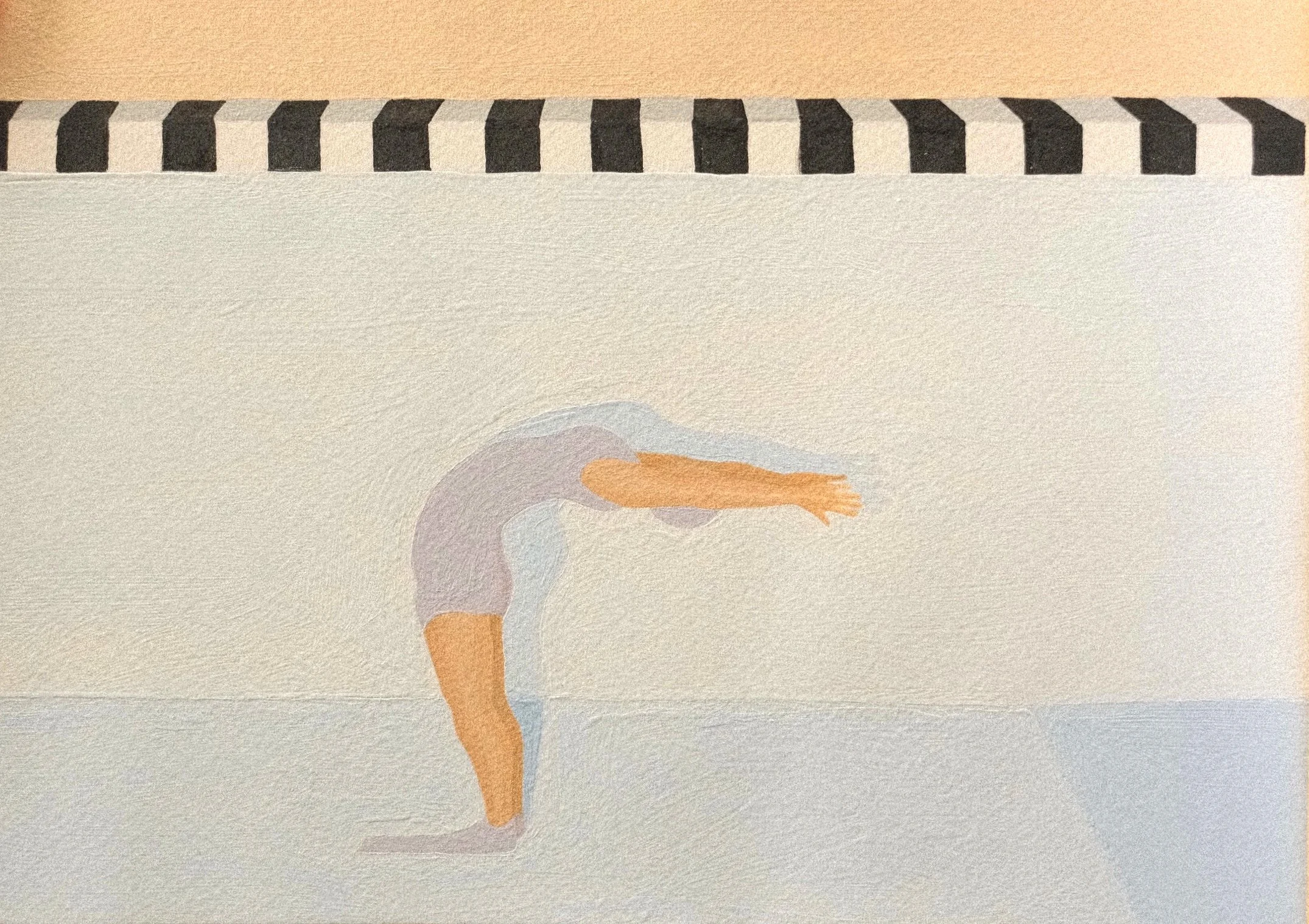 'Anuvittasana. Opening the heart.'  2026 
acrylic on paper
34.8 x 41cm
52 x 58cm Framed
$1500