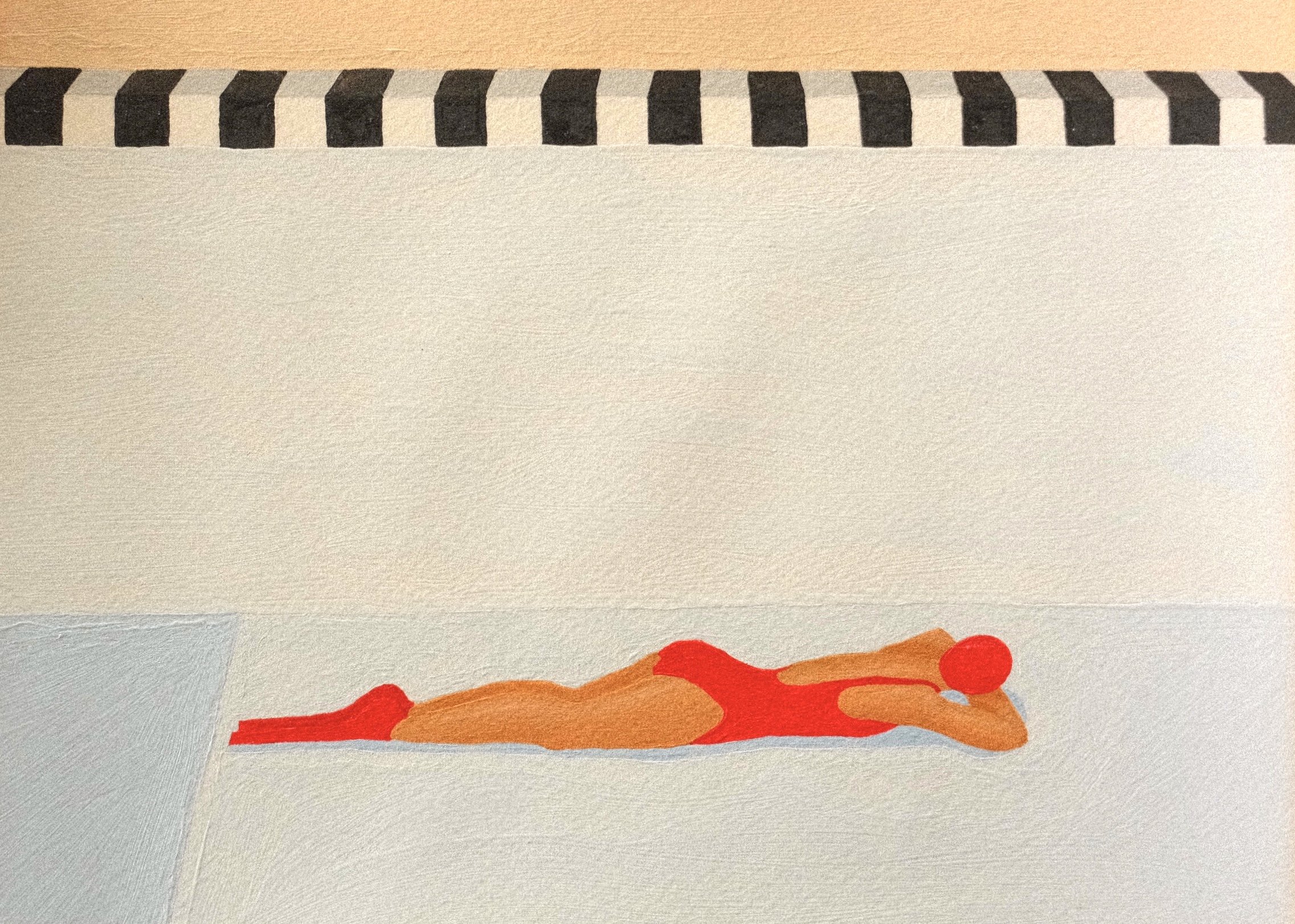 'I’ll lie here and wait.'  2026 
acrylic on paper 
34.8 x 41cm
52 x 58cm Framed
$2000