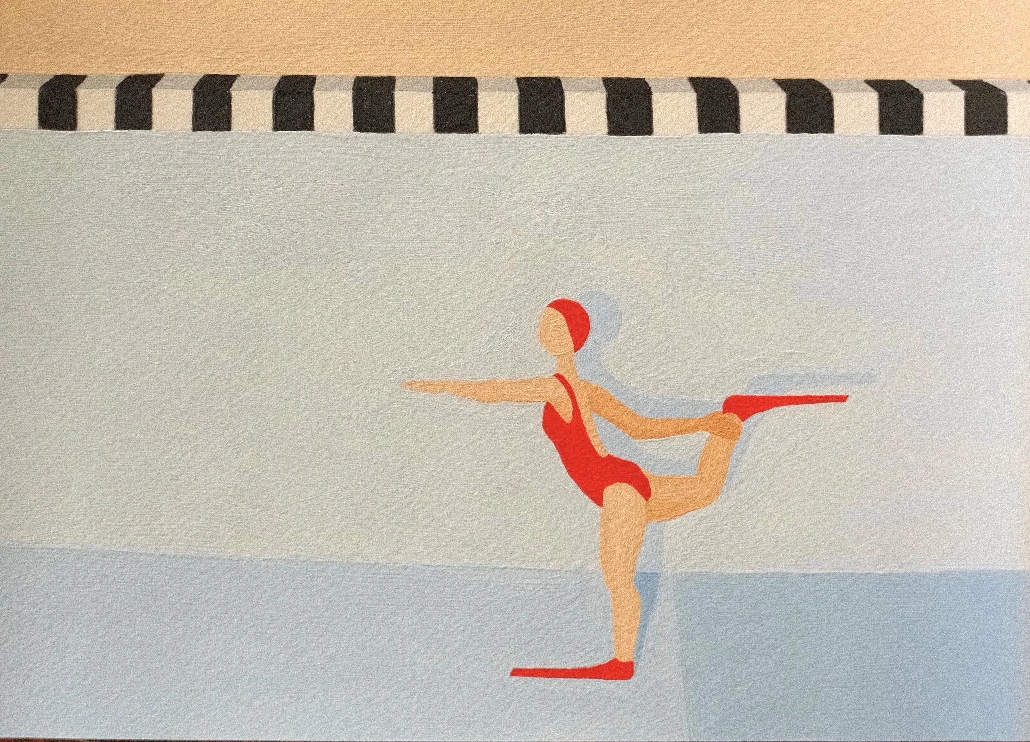 'Dancer Pose.'  2026 
acrylic on paper 
34.8 x 41cm 
52 x 58cm Framed 
$1500
