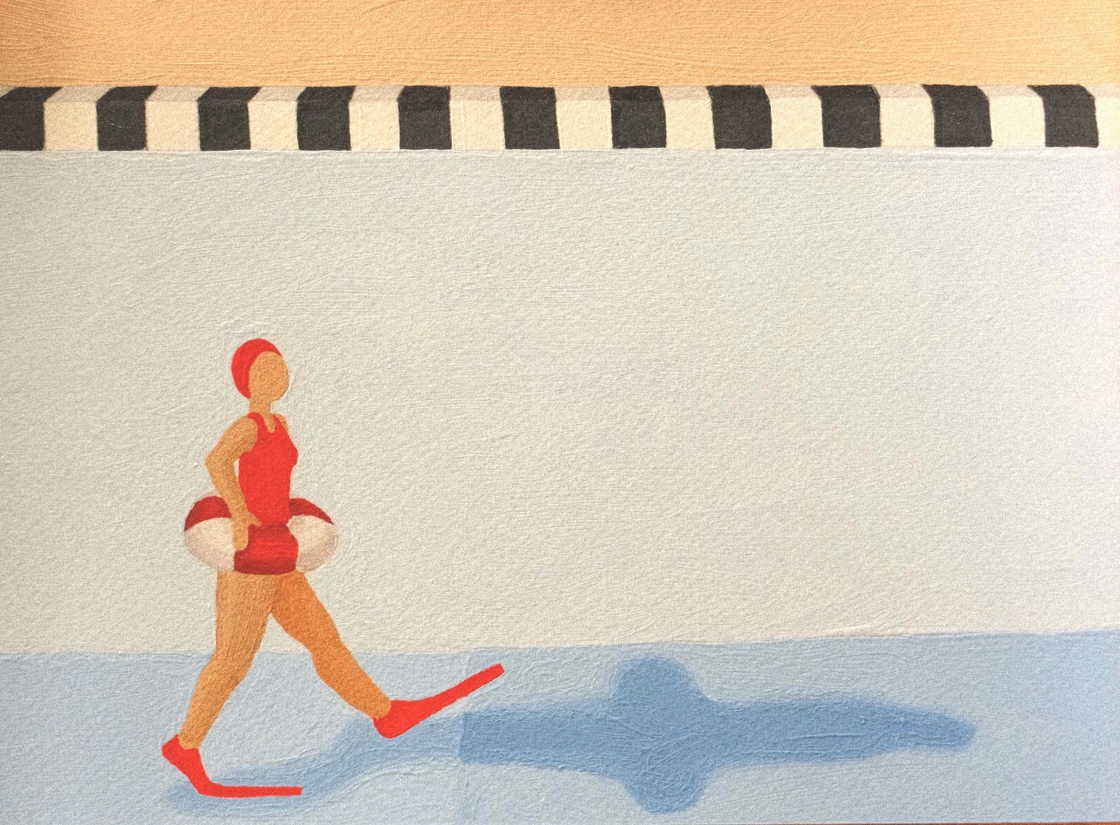 'Solitude Swim VIII.'  2026 
acrylic on paper 
34.8 x 41cm 
52 x 58cm Framed 
$1500