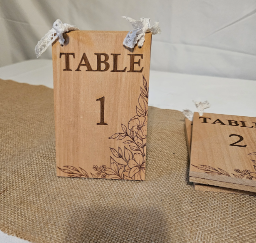 Rustic table numbers 1-14
