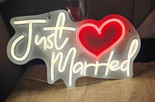 Just Married Neon Sign