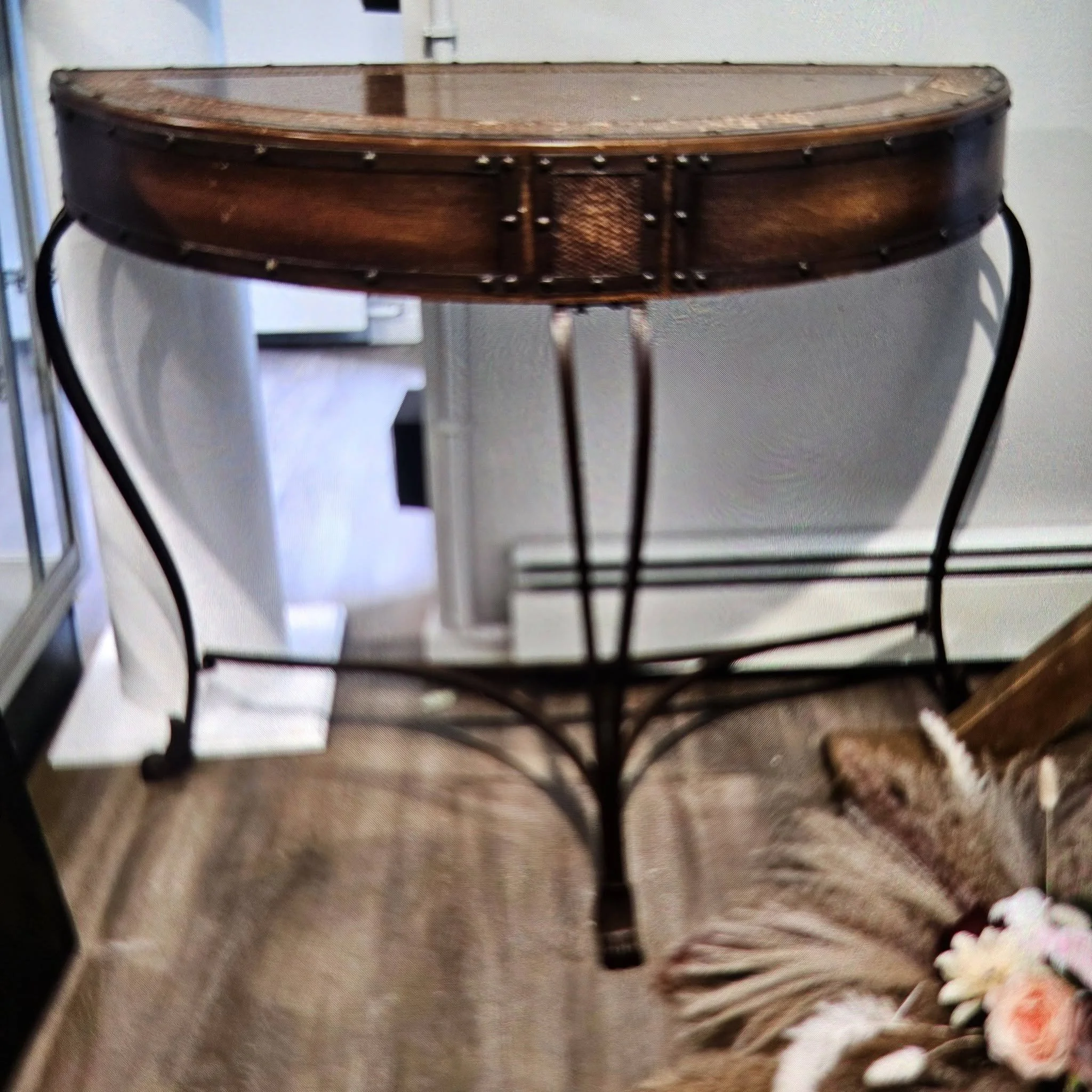 Vintage Half-moon Signing Table