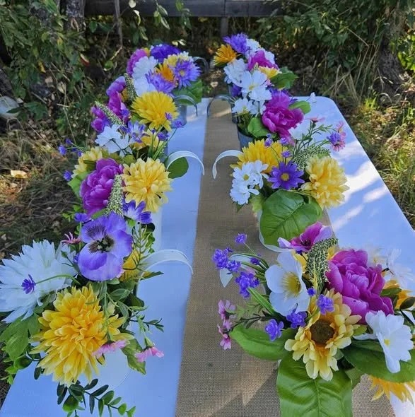 Spring Floral Decor Buckets