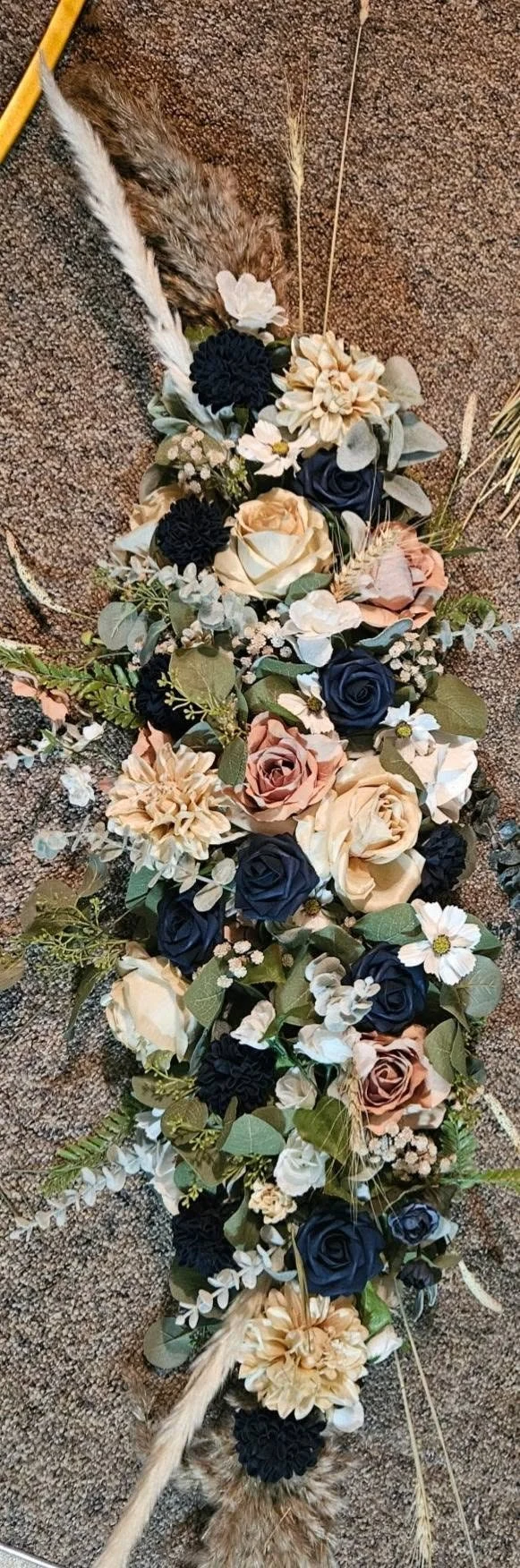 Navy & Dusty Rose Floral Wedding Archway