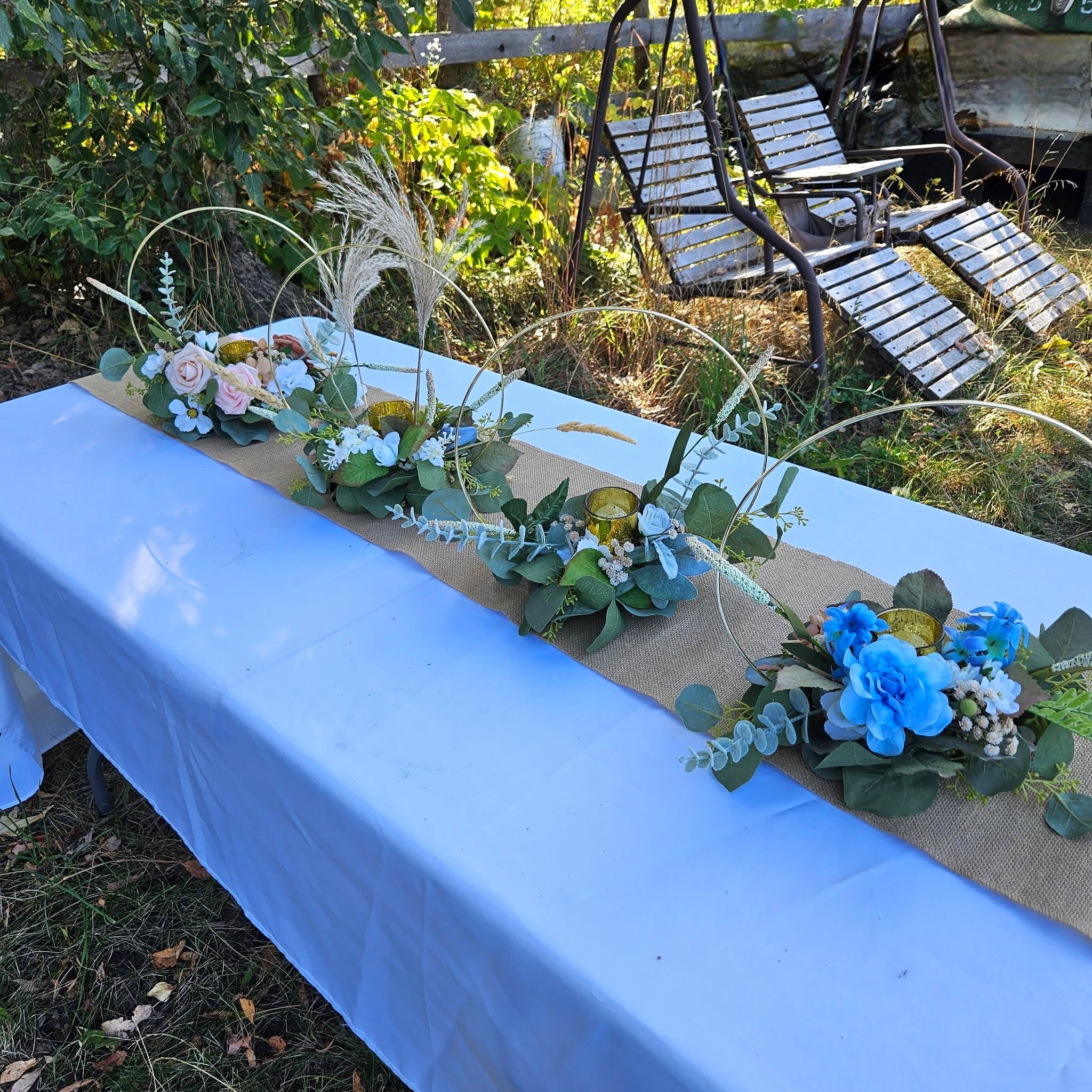 Floral Gold Circle Centerpieces