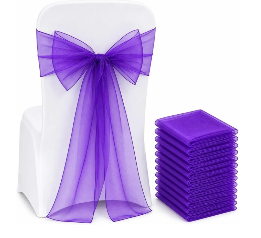 Sheer Purple Chair Sash/Bow