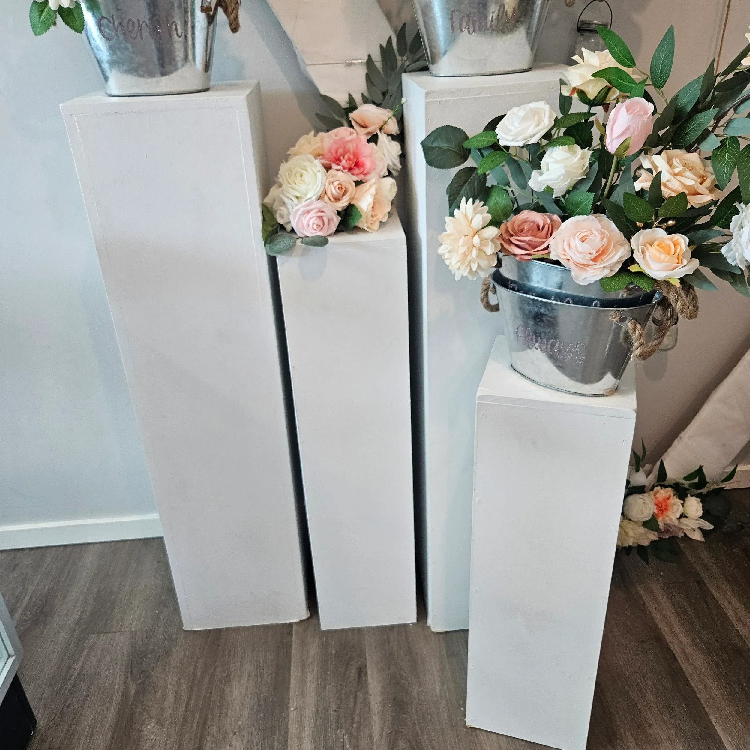 Marble White Square Pillers