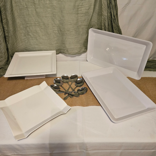 Glass Cake Stand with 2 Serving Platters