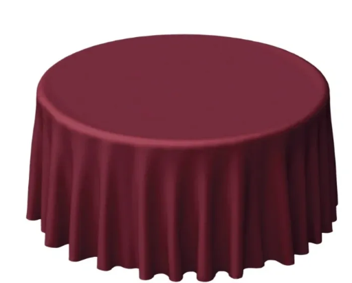 Round Burgundy Tablecloth