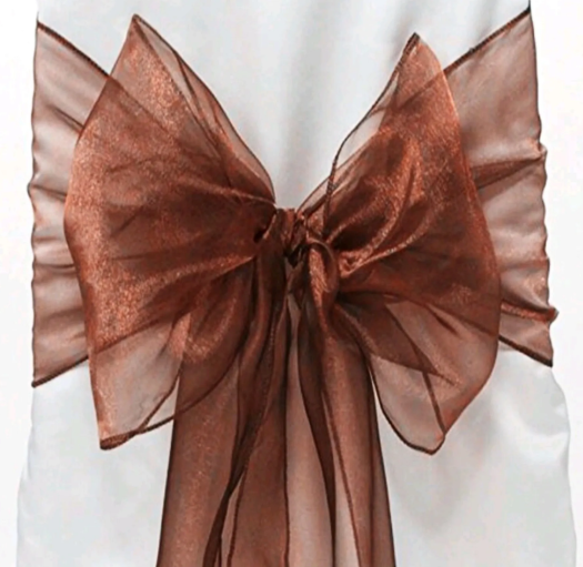 Sheer Brown Chair Sash/Bow