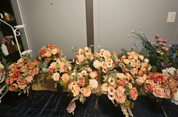 Tan Boho Wedding Florals 9 Piece