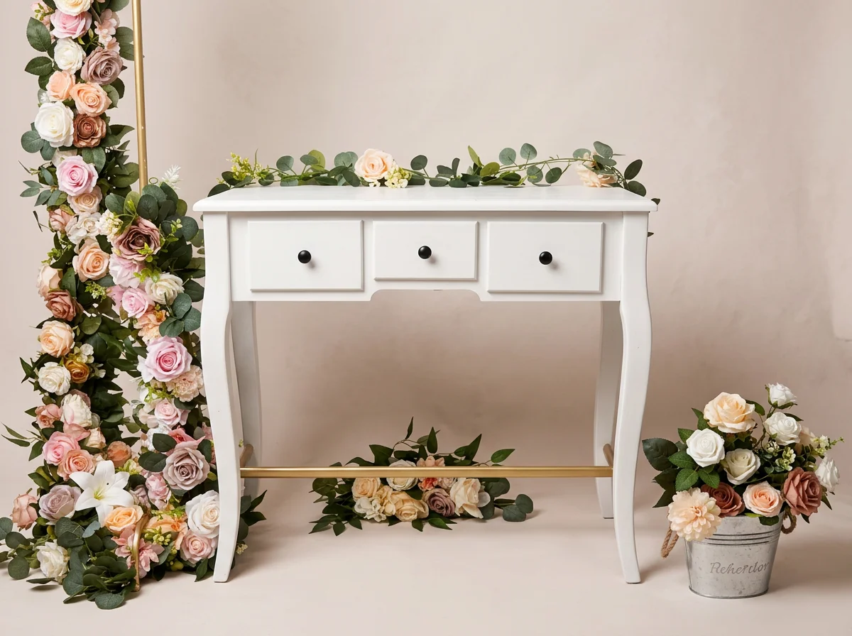 White Wooden Signing Table