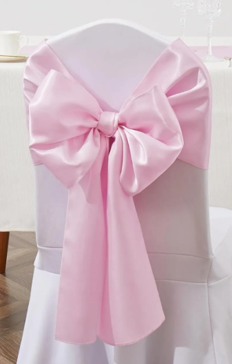 Pink Satin Chair Sash/Bow