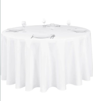 White Round Tablecloth