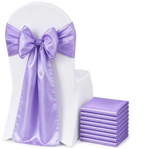 Light Purple Satin Chair Sash/Bow