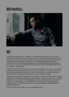 Biography page featuring a portrait of Bob Menell, with his name, photo, and biographical text.