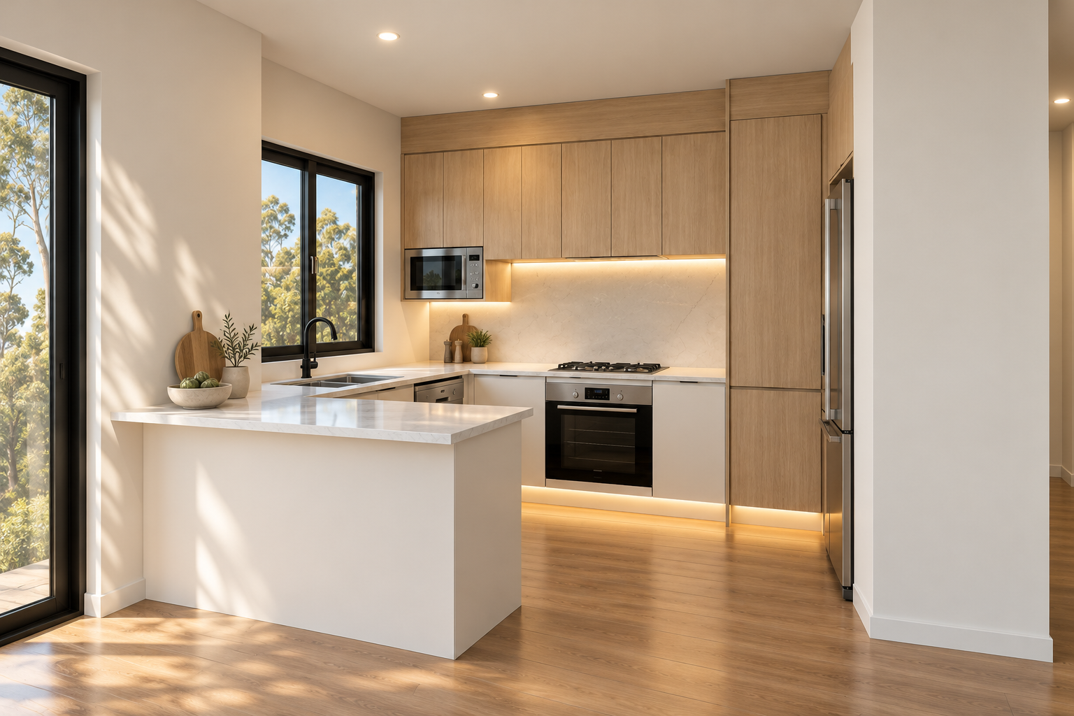 Compact oak-and-white peninsula kitchen-1.png