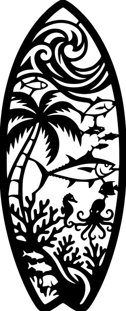 Custom Metal Art Surfboard