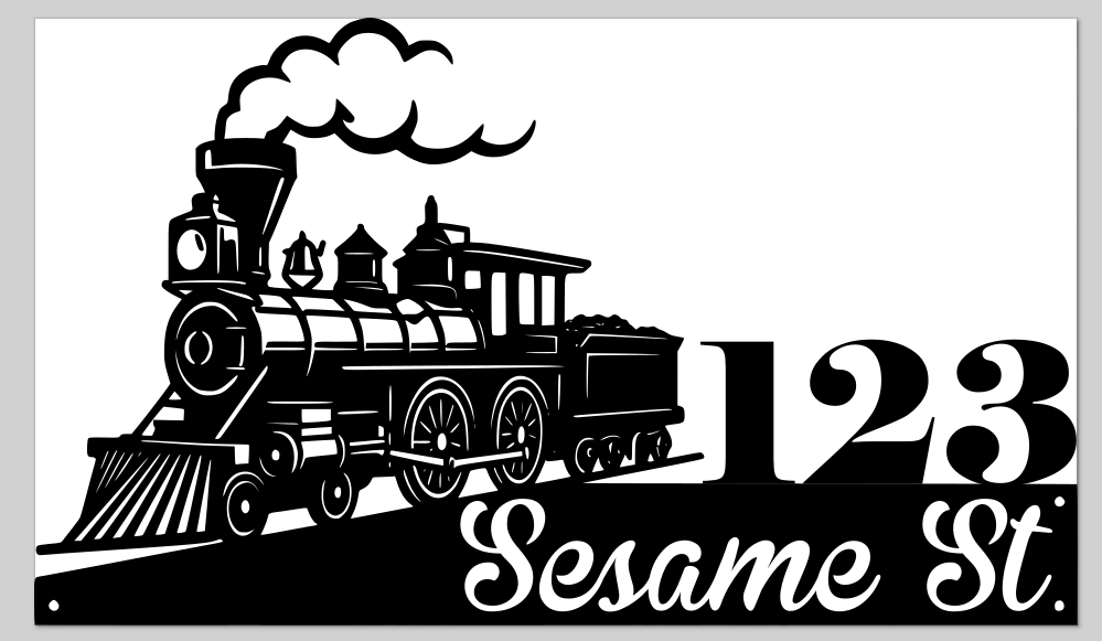 Custom Train House Sign