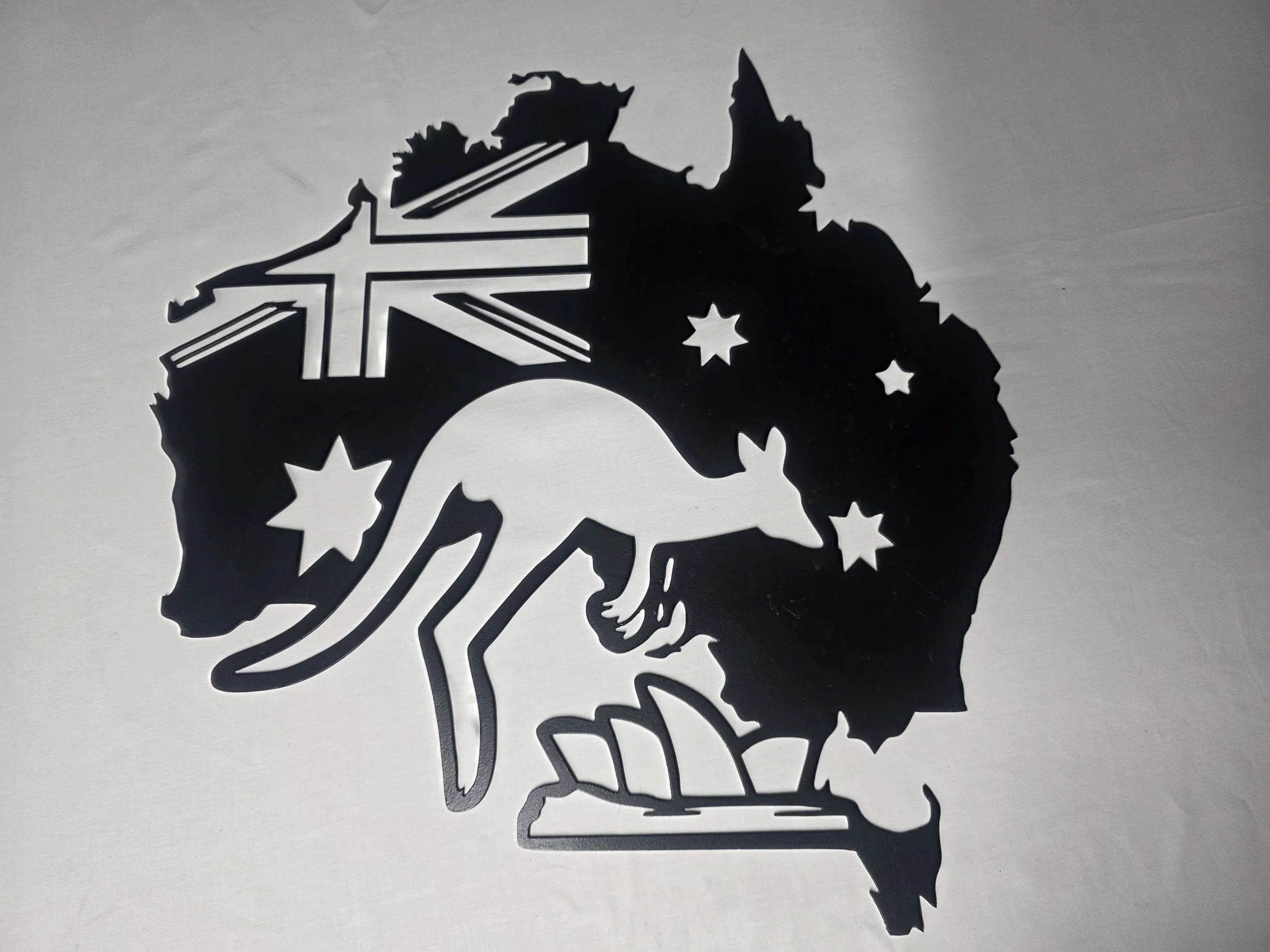 Australian Map Steel Sign -Kangaroo
