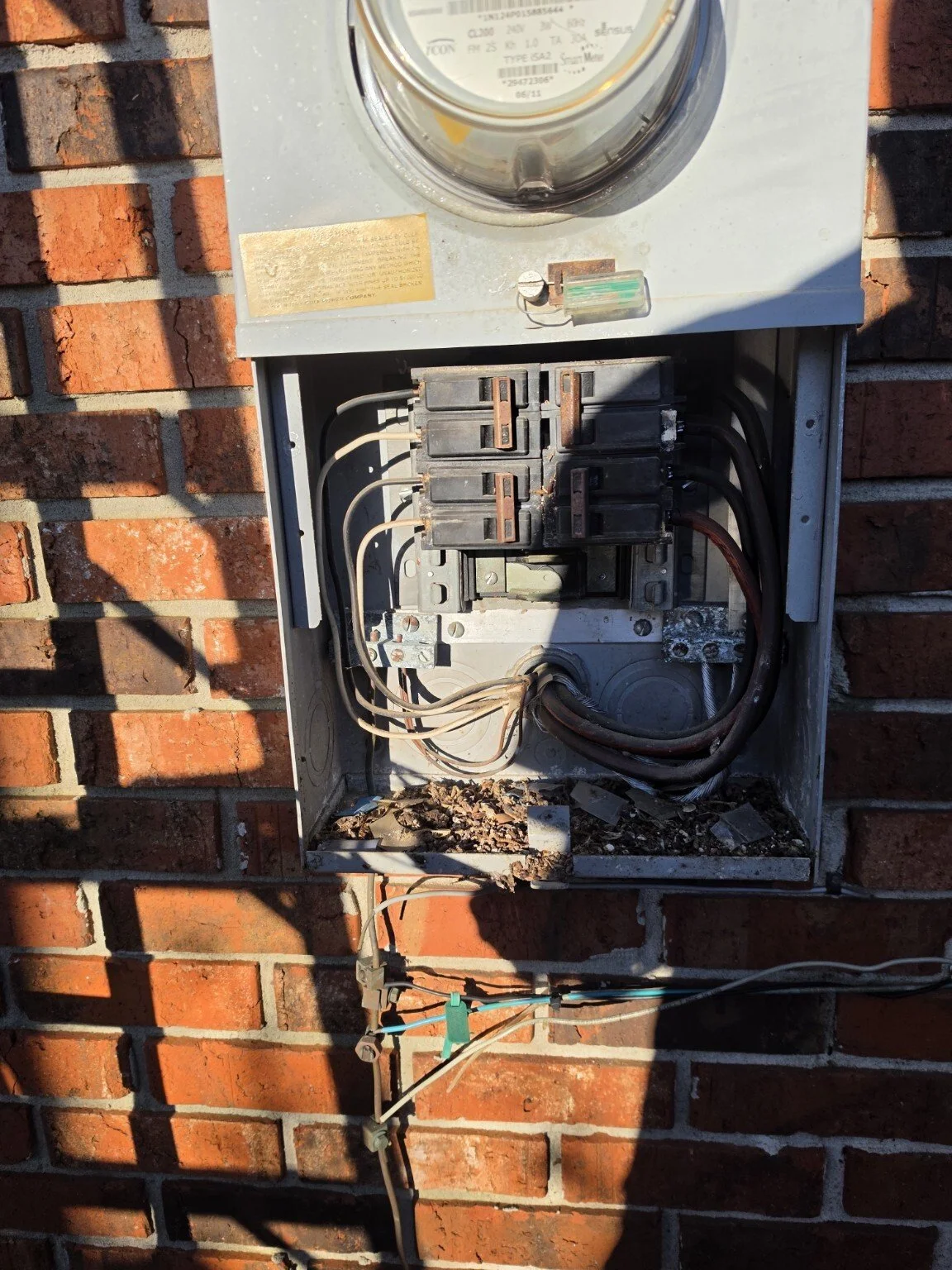 Electrical panel interior during work in progress