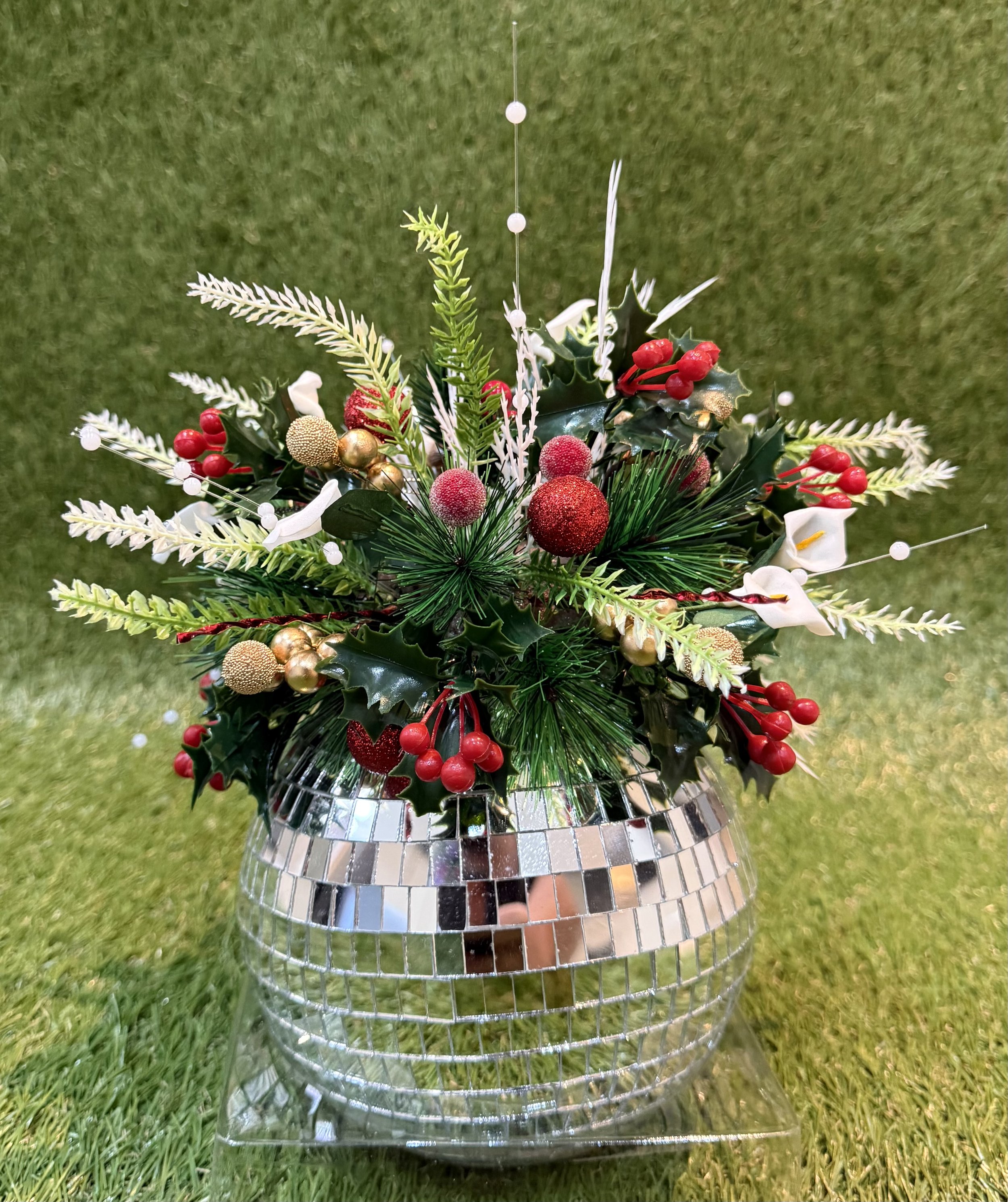 Handmade Decorated Hanging Ball with Festive Accents