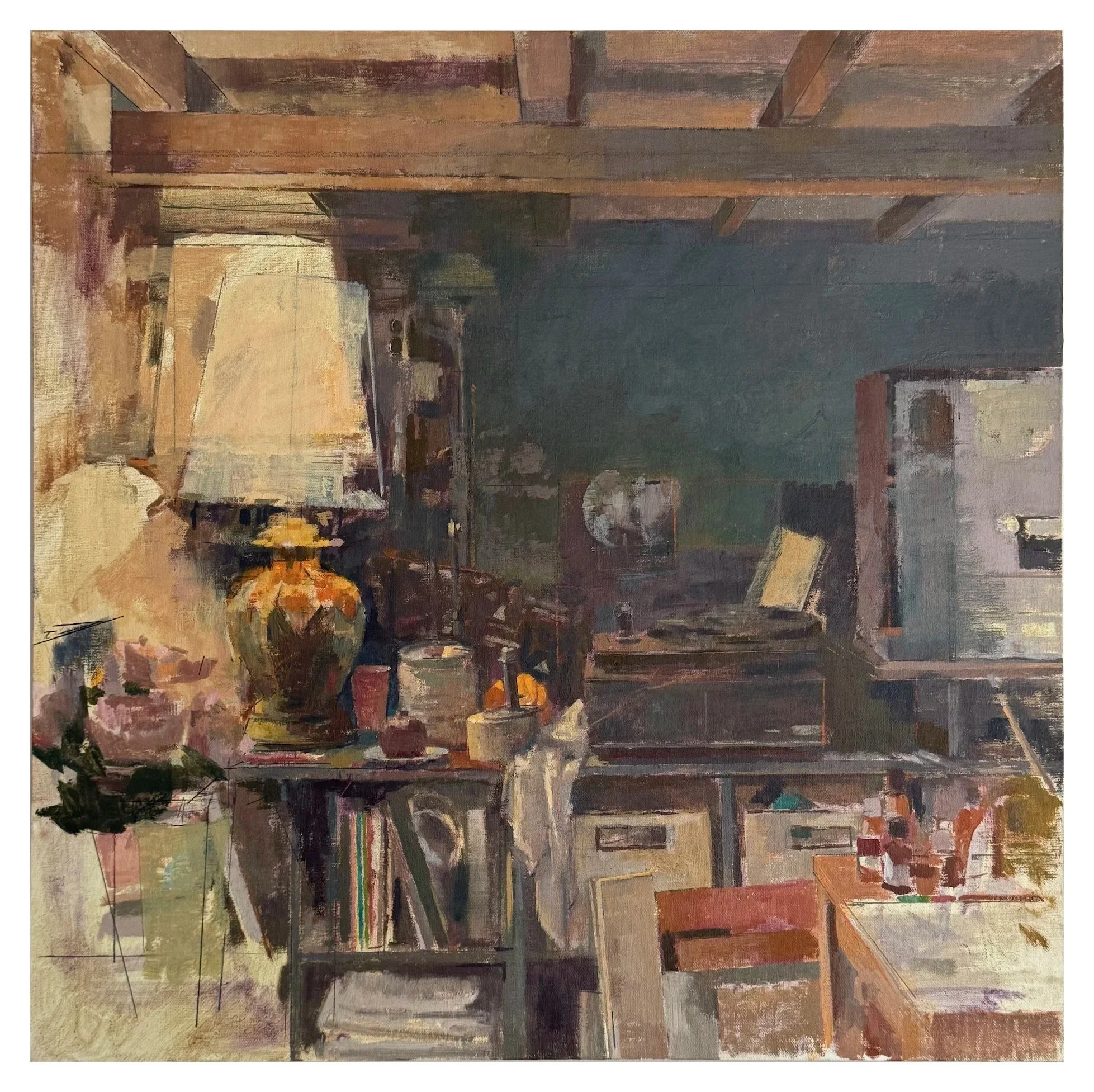 "Man Cave" 18 x 18 inches, oil on canvas