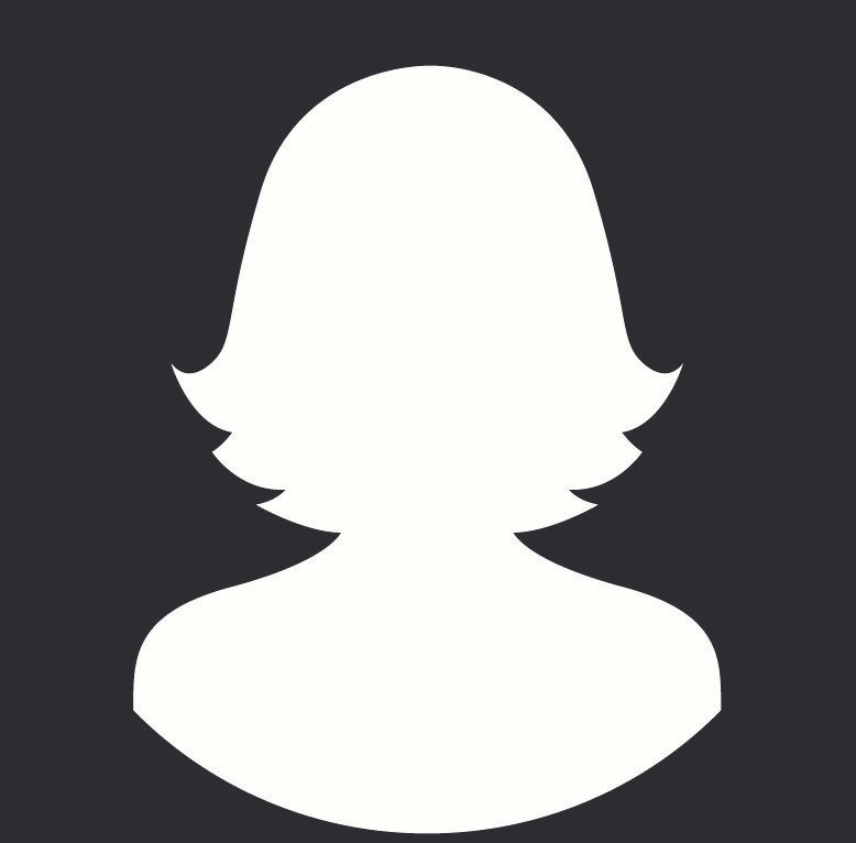 Silhouette blanche d’une femme aux cheveux mi-longs sur fond gris foncé
