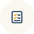 Icon of a checklist with three checkmarks inside a circle
