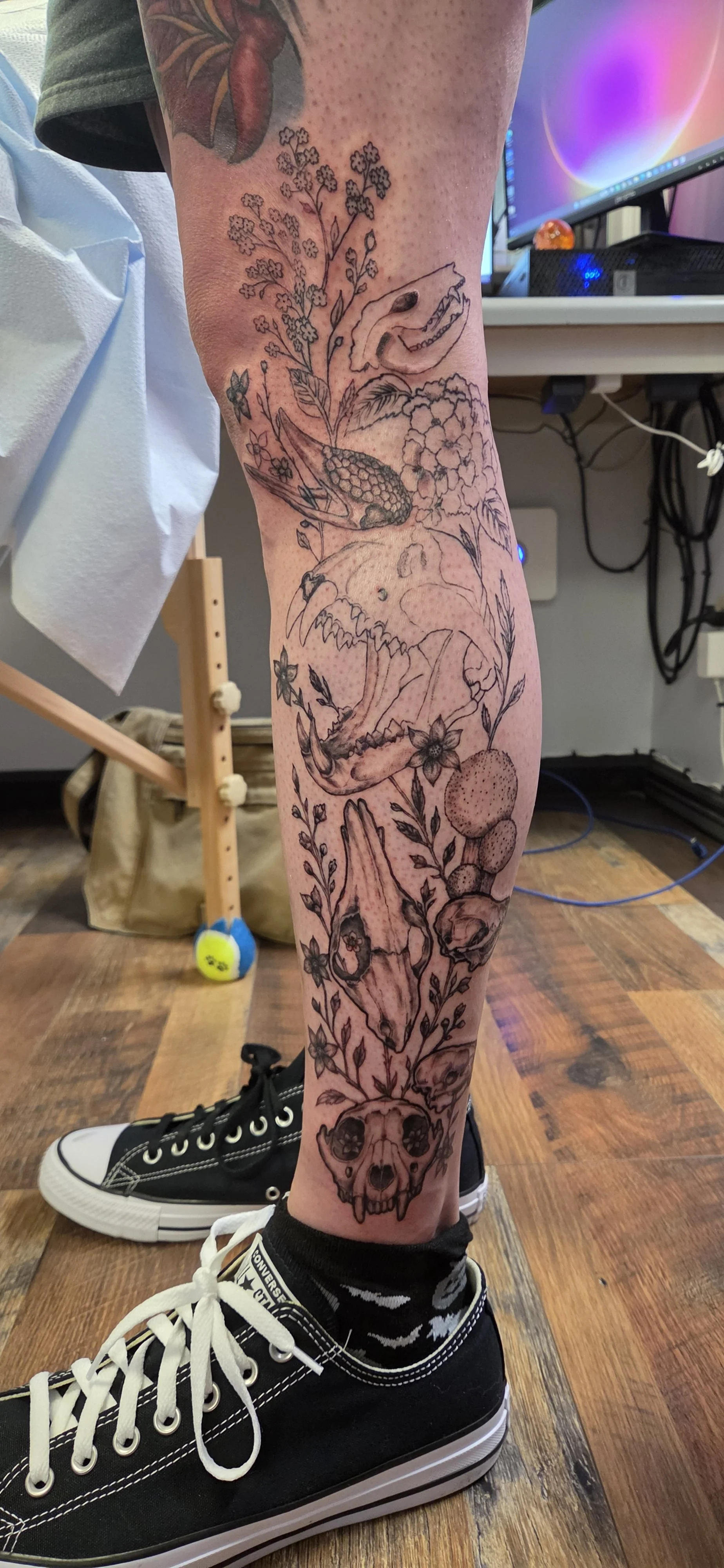 Cherae · Botanical skull leg project