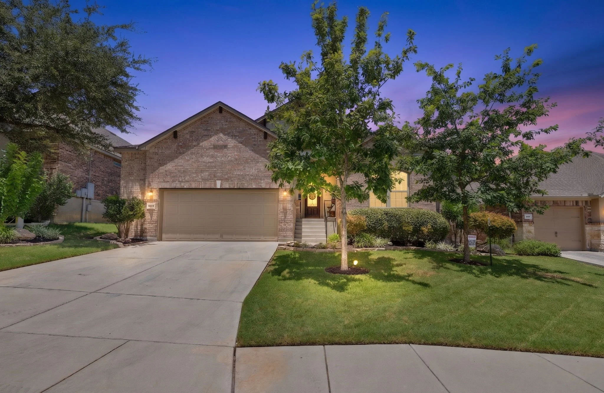 444 Whistlers Way, a home in Singing Hills, Spring Branch, TX, at twilight