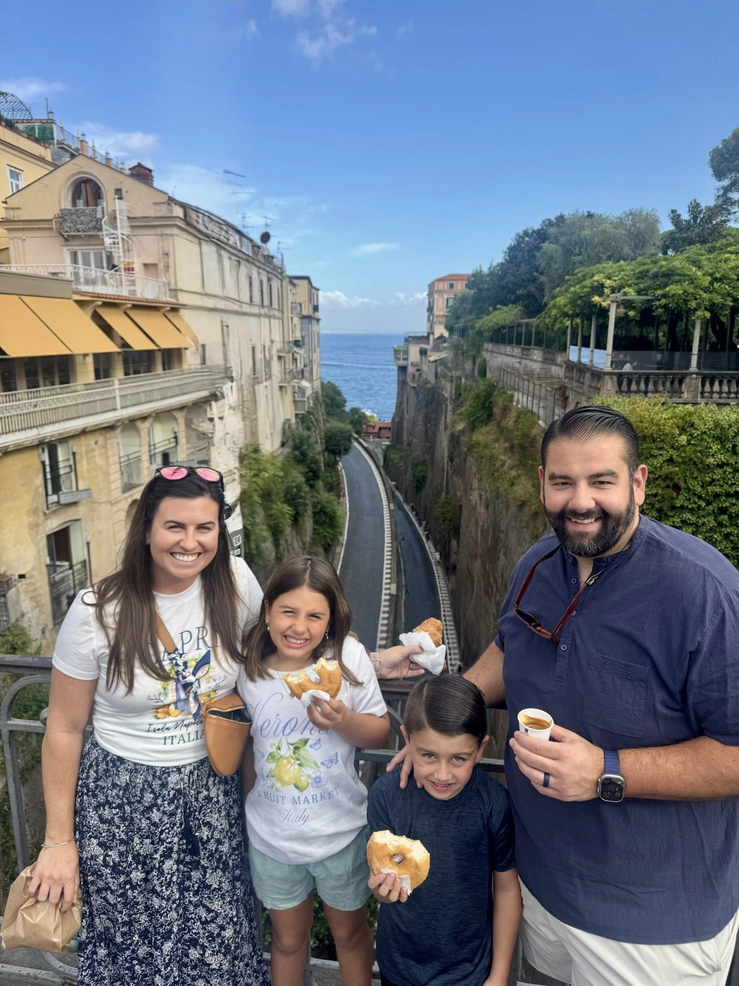 The Lewis family traveling in Italy