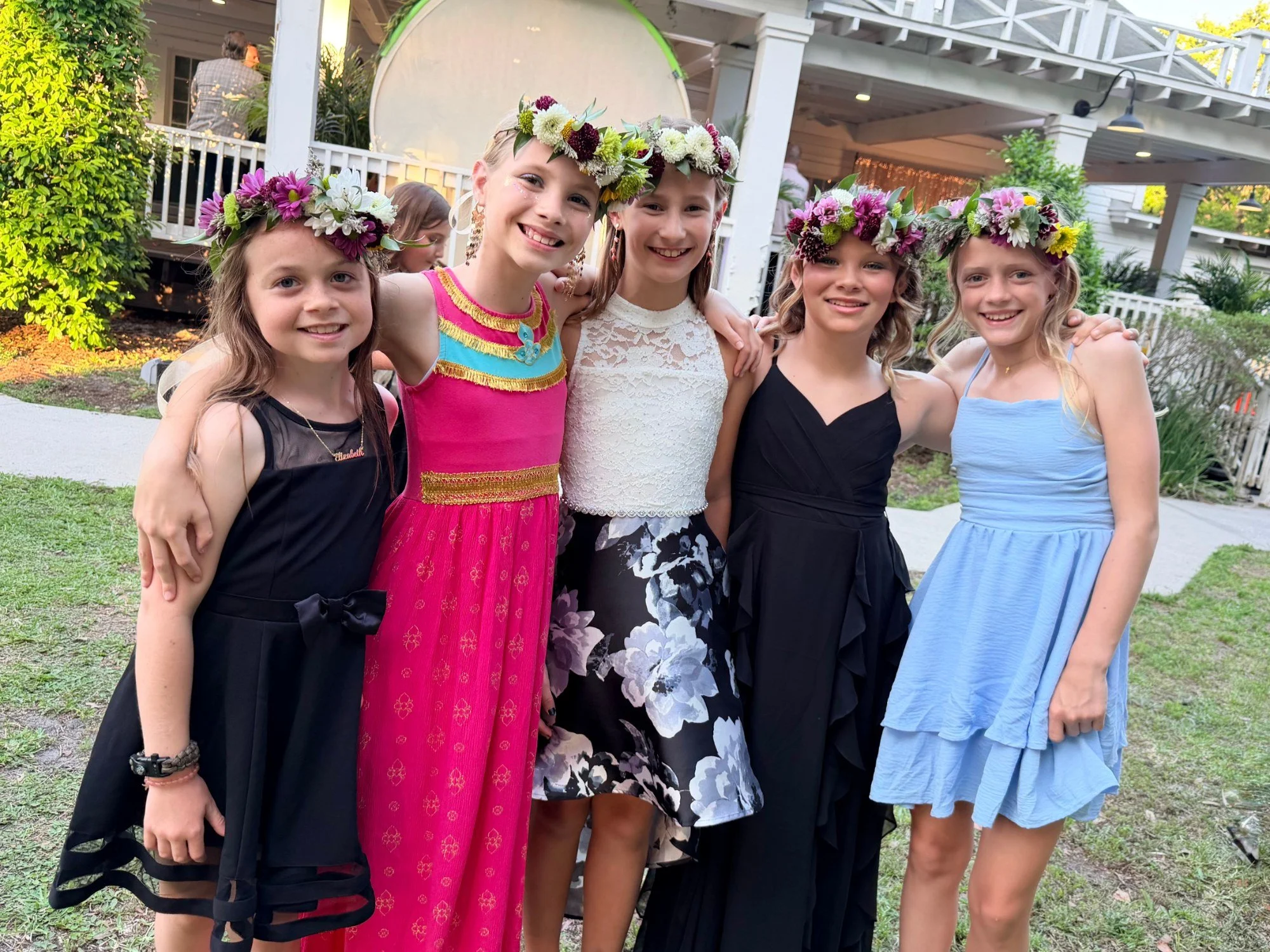 Girls in flower crowns at the 2026 Windermere Daddy Daughter Dance