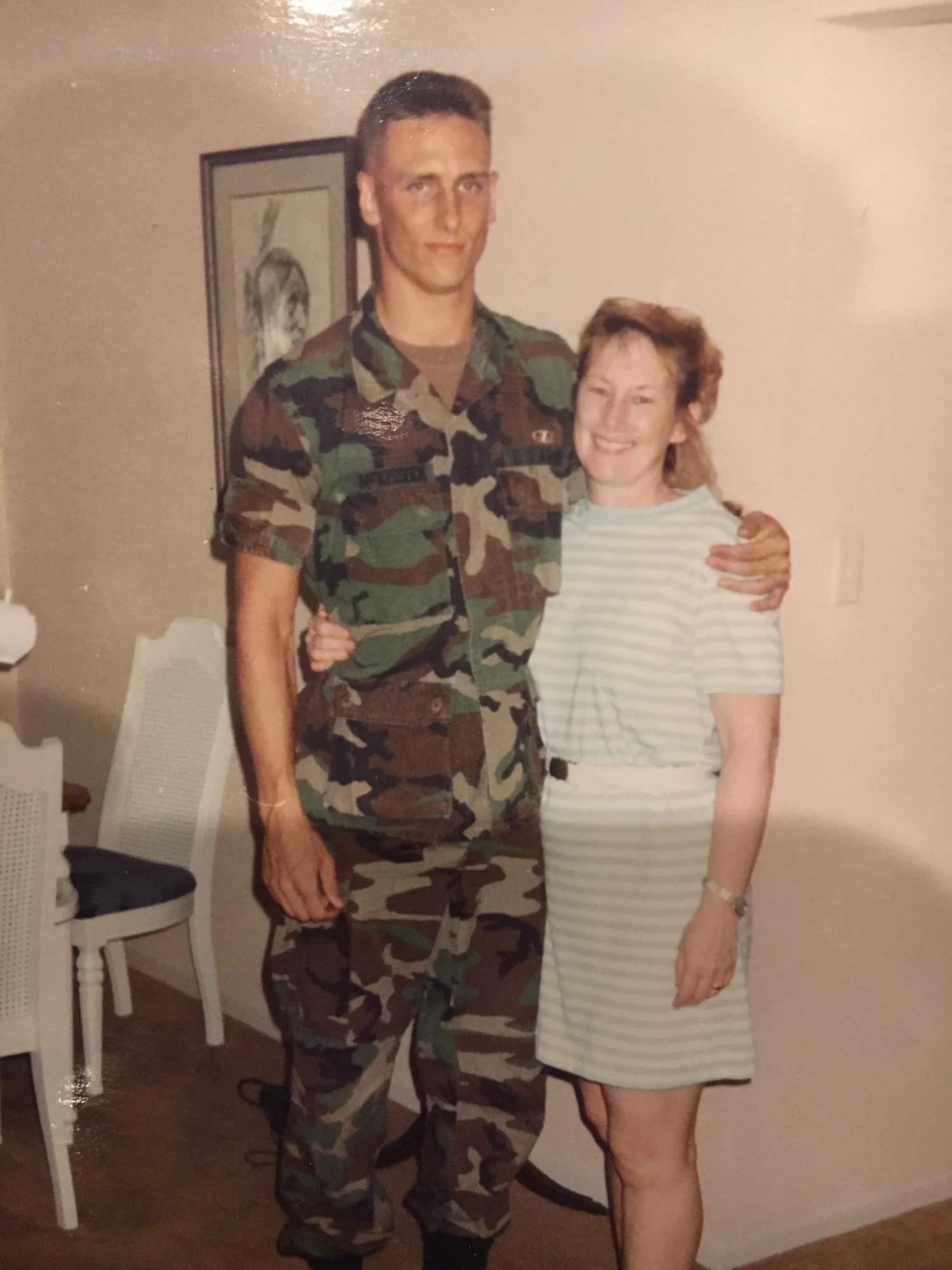 Matt McKissock in his Army uniform with family