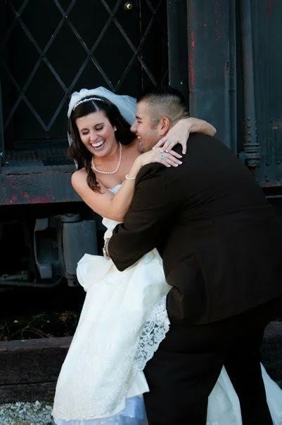 Stephen and Amanda Lewis on their wedding day